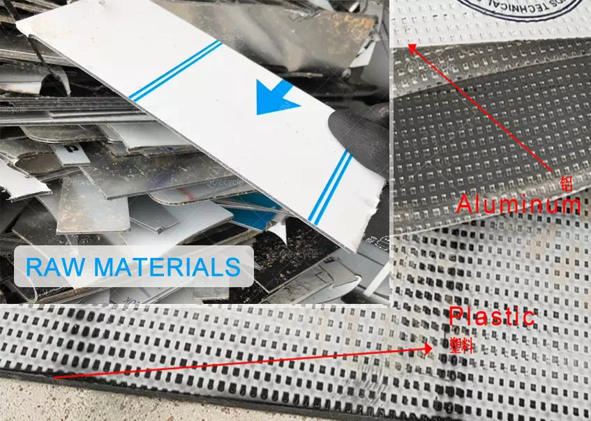 Separated aluminum and plastic