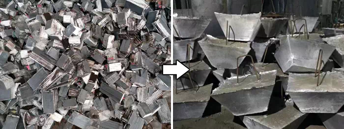 Lead scrap and lead ingot