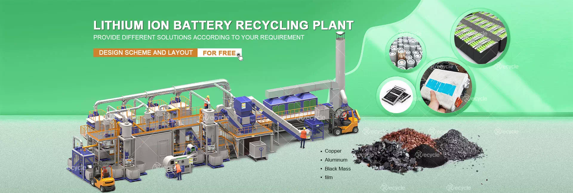 Lithium battery recycling plant