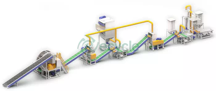 Schematic Diagram of a Fully Automated Tire Recycling Machine