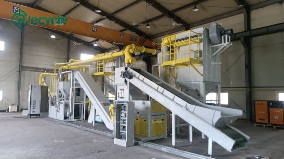 Solar Panel Crushing Sorting Machine in South Kore···
